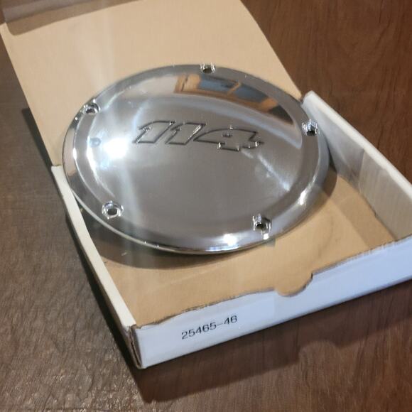 New Harley Davidson Chrome 114 Derby Cover part #25700389 - Picture 5 of 10